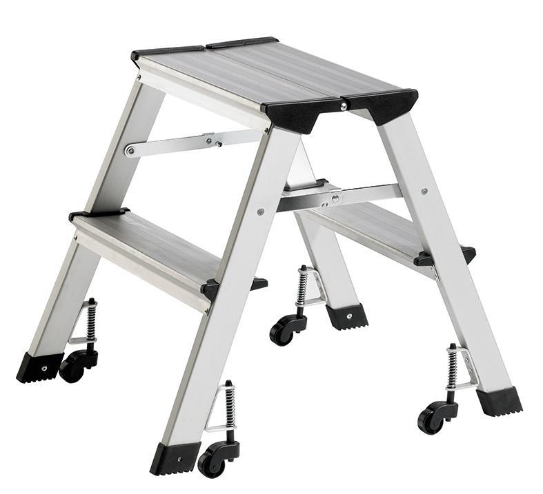 Alco Aluminijasta lestev s kolesi, 2 stopnici