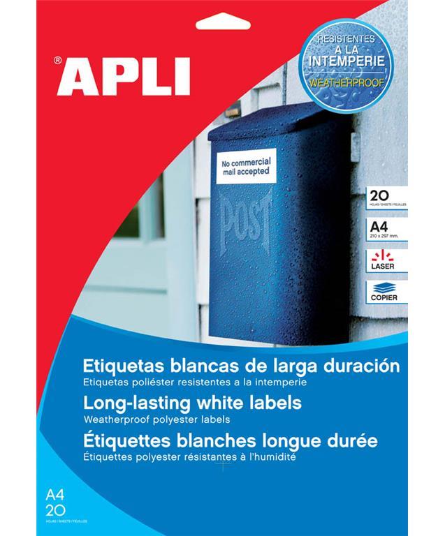 Apli Vrem. odp. nalepke, bele, 210 x 297 mm