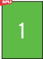 Apli Barvne nalepke, fluo.zelene 210 x 297 mm