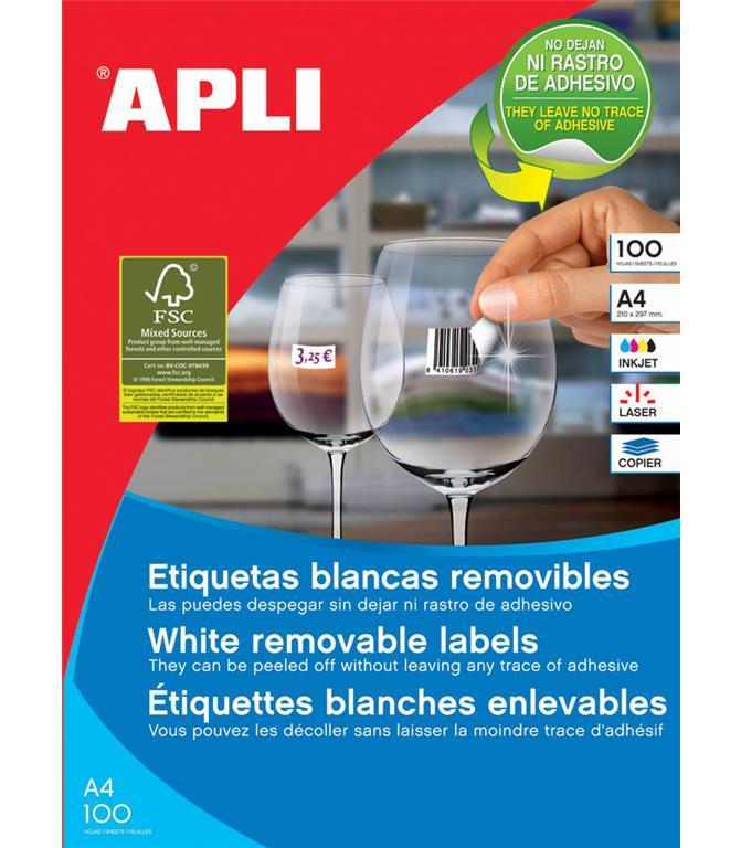 Apli Odstranljive nalepke, 38 x 21,2 mm