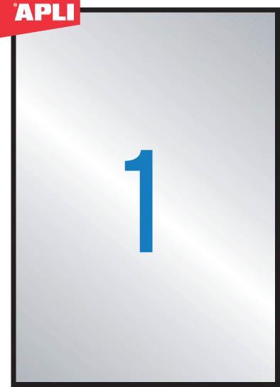 Apli Vrem. odp. nalepke, sreb., 210 x 297 mm