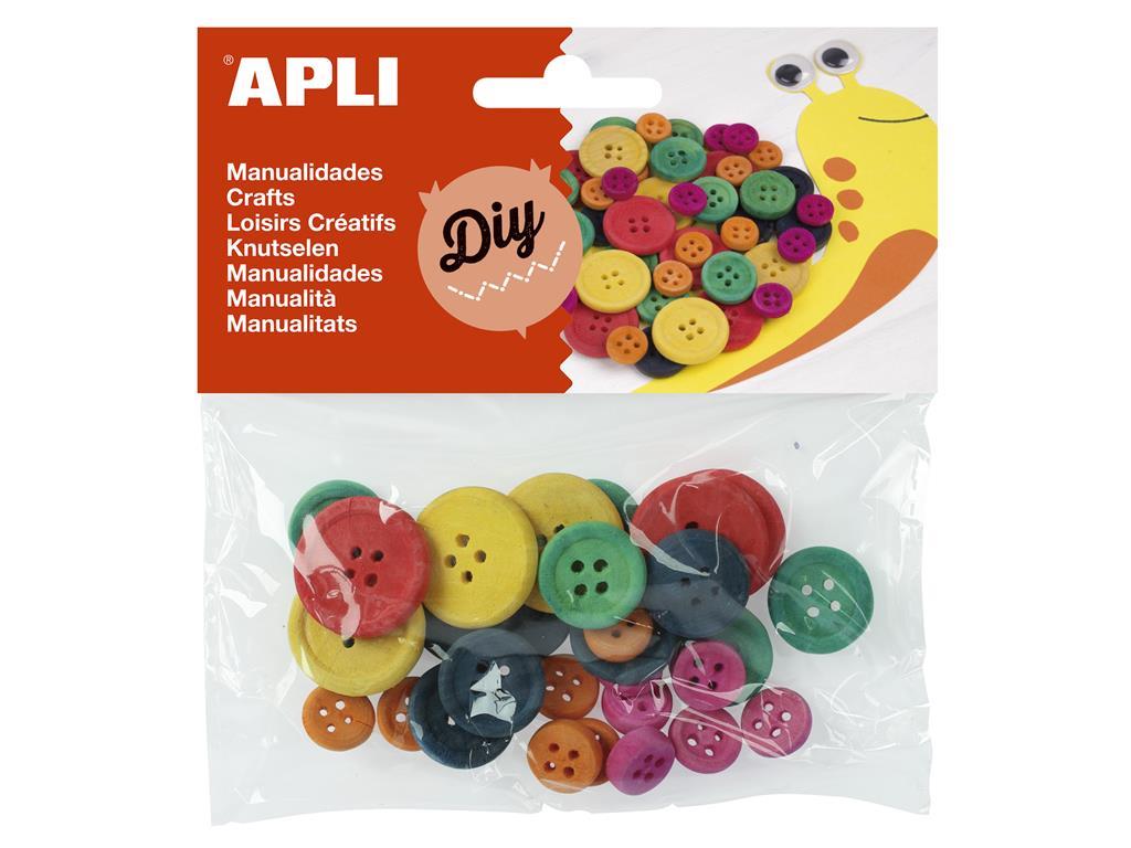 Apli Leseni gumbi različne barve 30 kos