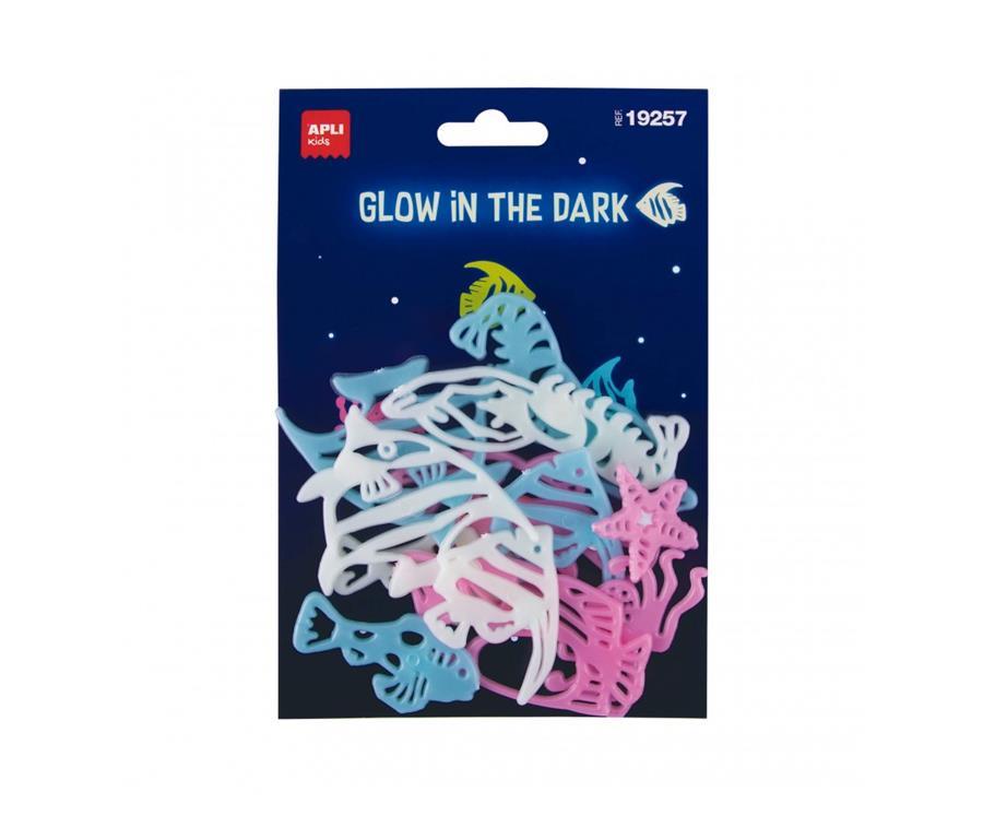 Apli Nalepke ribe - svetijo v temi