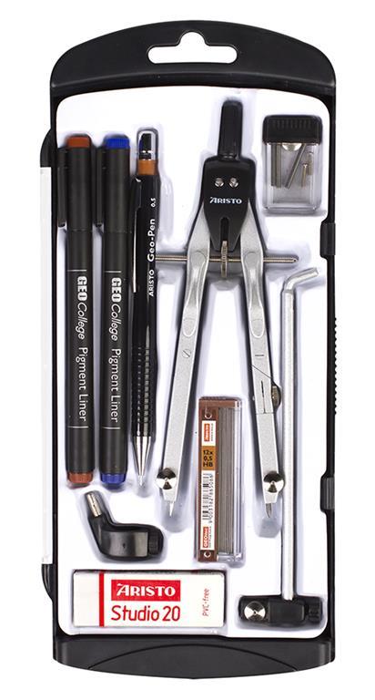 Aristo Komplet s šestilom - 9-delni