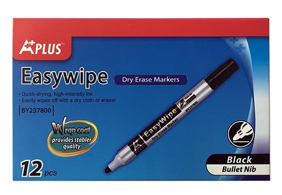 A PLUS Marker za belo tablo EASYWIPE B, črn
