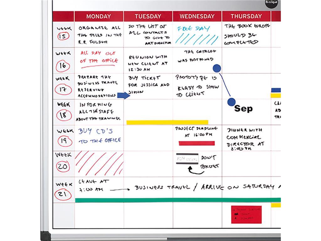 Bi-Office Planer tedenski, 60 x 90 cm