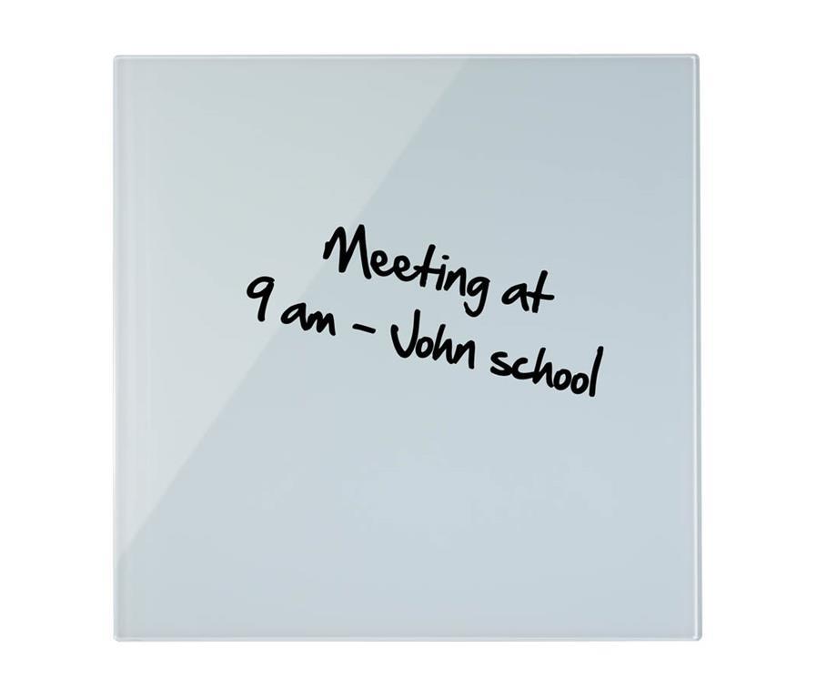 Bi-Office Tabla stenska steklena 38 x 38 cm, bela