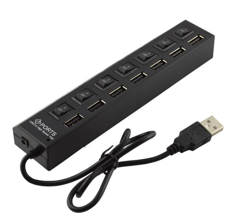 CoreParts USB HUB s 7 portova, USB2.0, crni