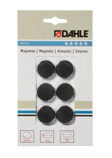 Dahle Magnet y24mm črn 6 kos
