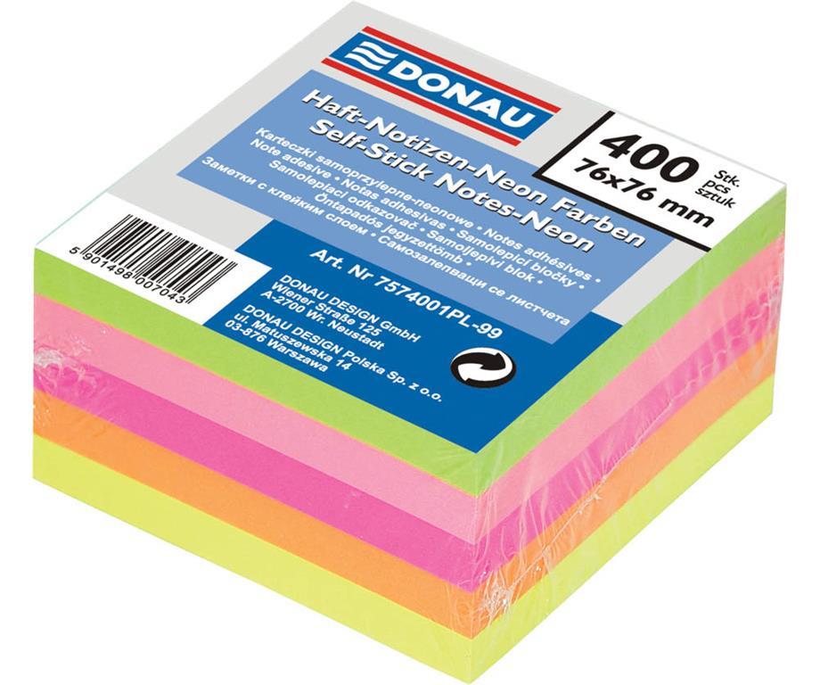 Donau Blok samolep. lističev 76x76mm neon