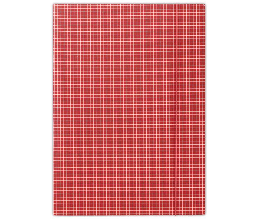 Donau Mapa z elastiko A4 karton, karo, rdeča