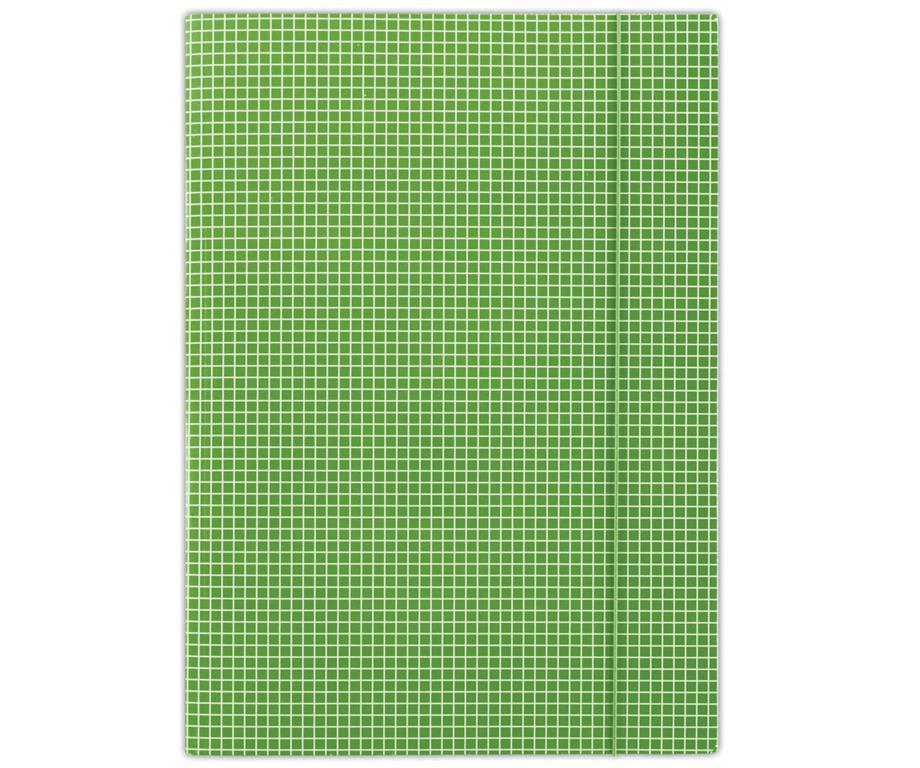 Donau Mapa z elastiko A4 karton, karo, zelena