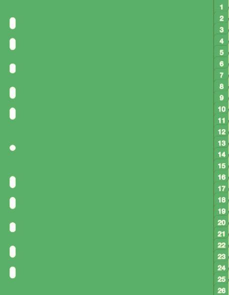 Durable Ločilni listi 1/52 zeleni (6157)
