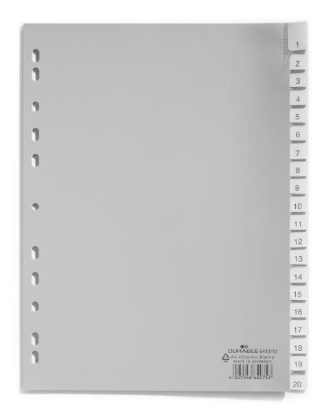 Durable Ločilni listi 1/20 sivi (6443)