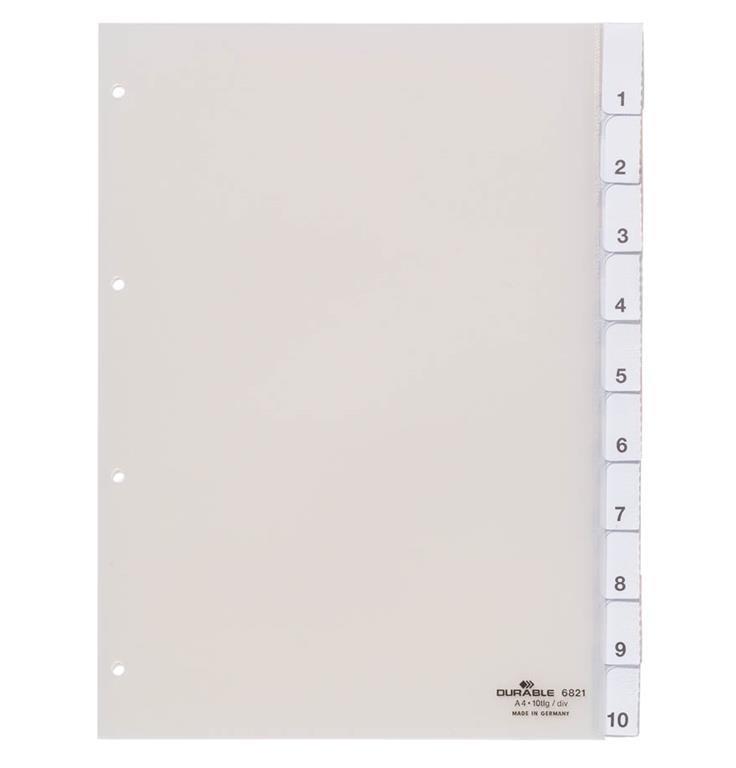 Durable Ločilni listi 1/10, prozorni (6821)