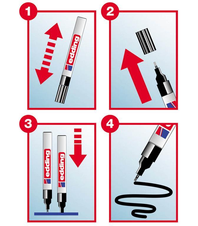 Edding Marker z lakom E-750, 2-4 mm, zlat
