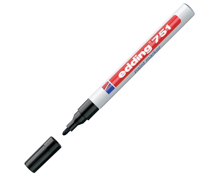 Edding Marker z lakom E-751, 1-2 mm, črn