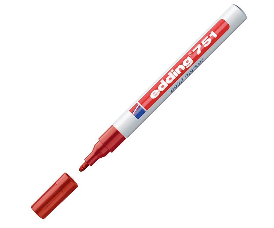 Edding Marker z lakom E-751, 1-2 mm, rdeč