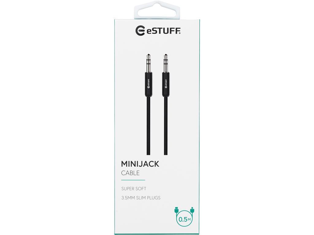 eSTUFF Avdio Minijack kabel 3.5mm 0,5m črn