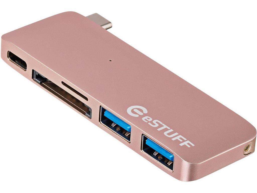 eSTUFF USB C Slot-in Hub Rose