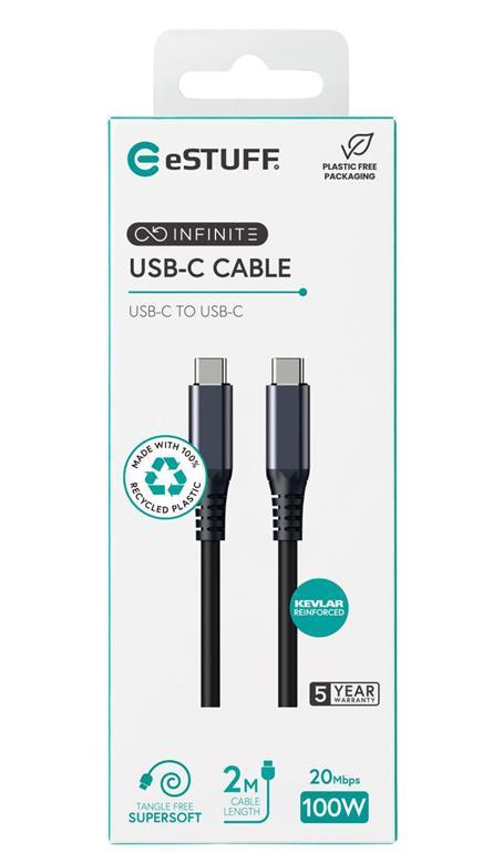 eSTUFF INFINITE (GRS) USB-C kabel 2m, USB4