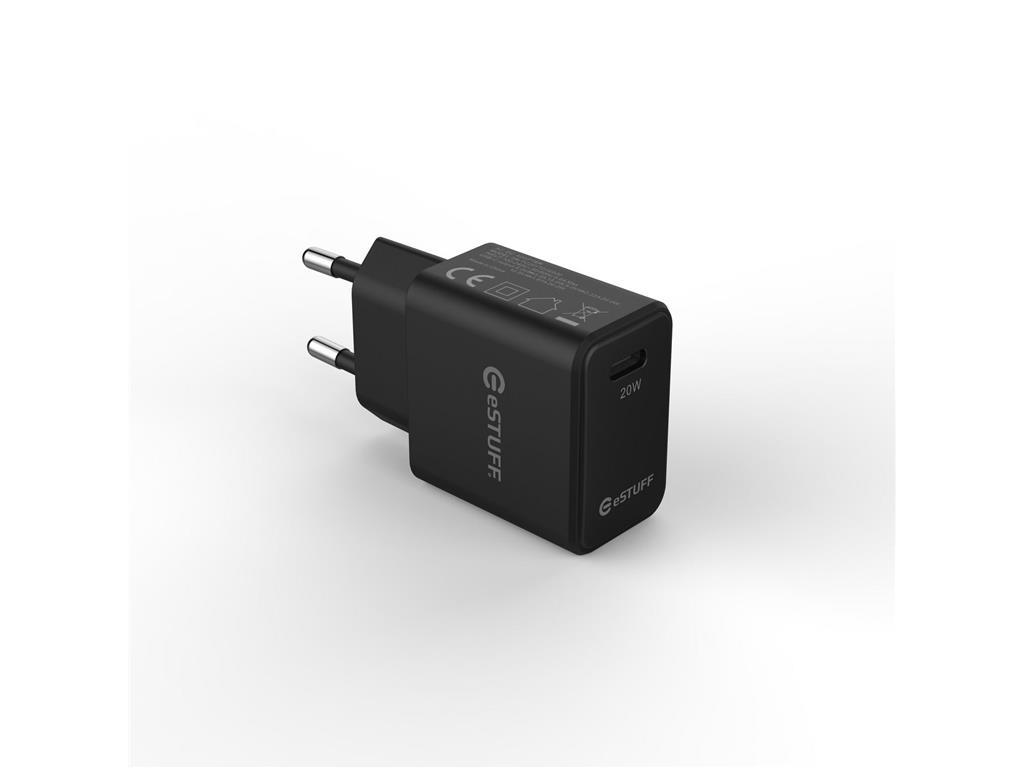 eSTUFF Polnilnik USB-C EU PD 20W