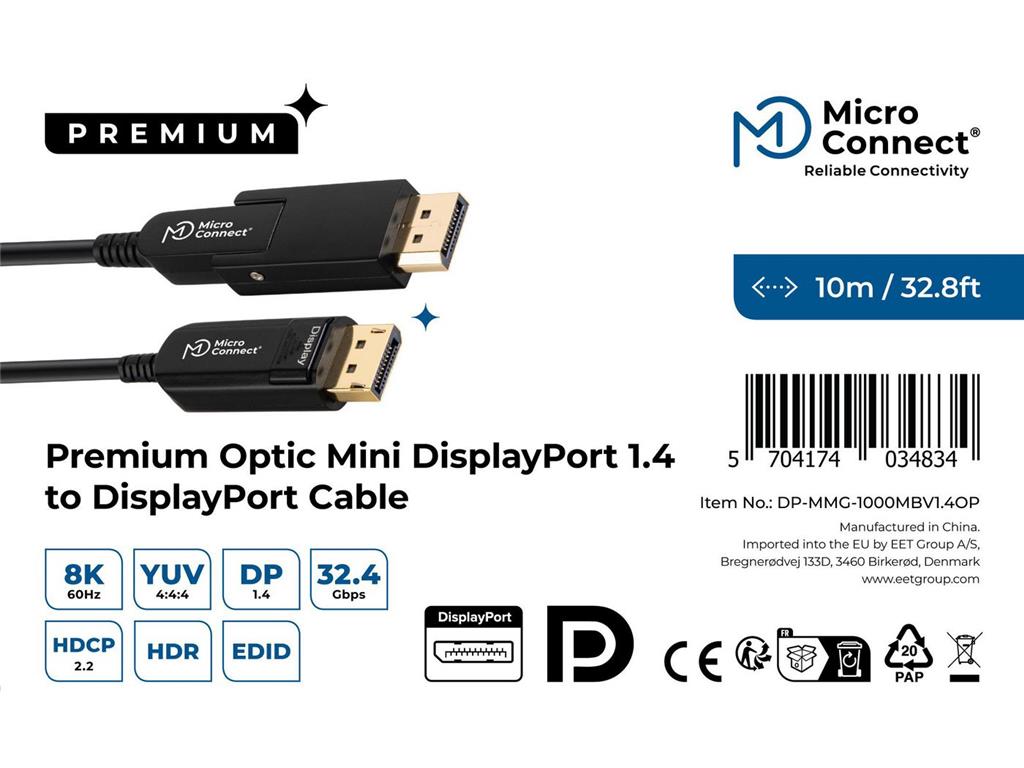 MicroConnect 8K Mini DisplayPort kabel, 10m