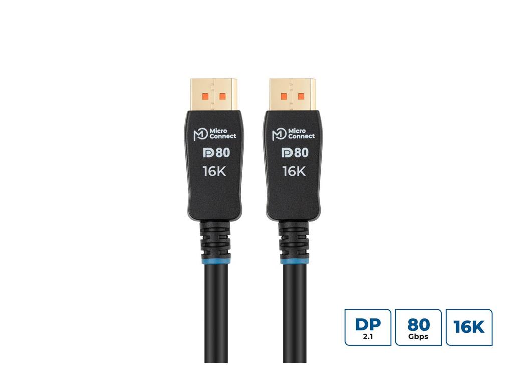 MicroConnect 16K DisplayPort 2.1 kabel 80Gbps