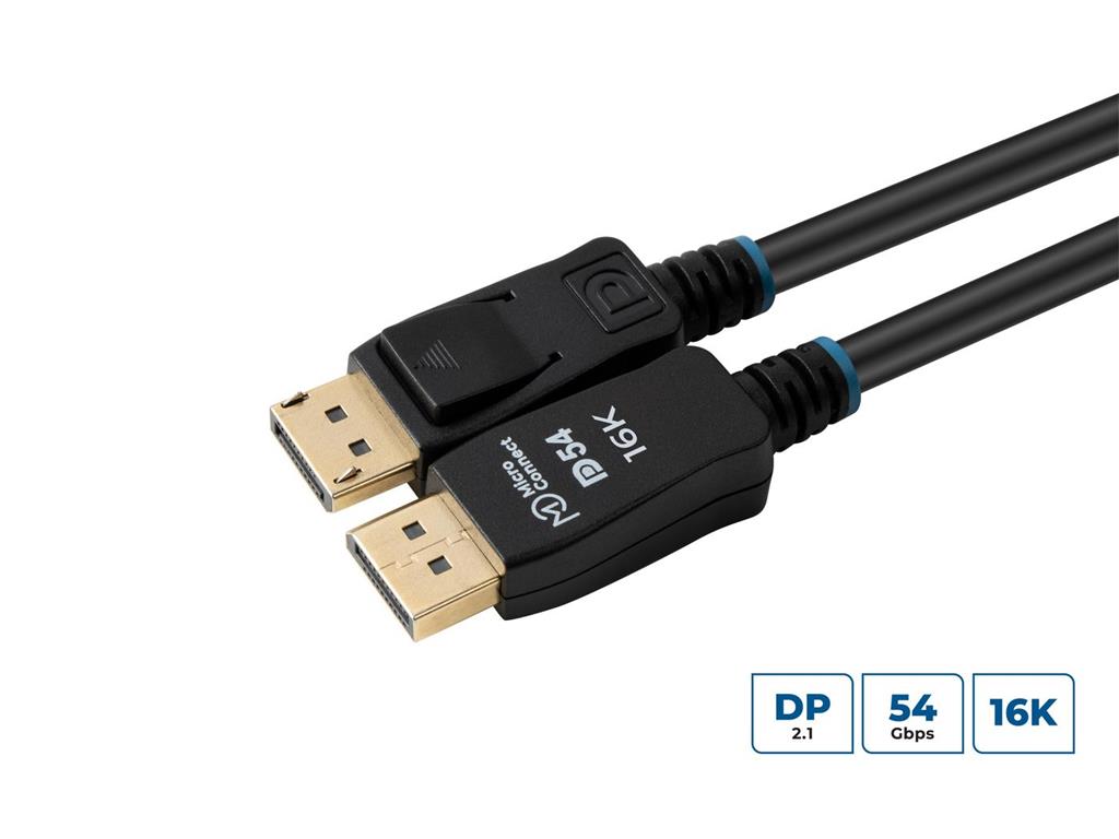 MicroConnect 16K DisplayPort 2.1 kabel 54Gbps 3m