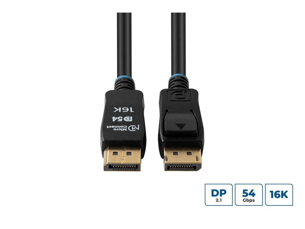 MicroConnect 16K DisplayPort 2.1 kabel 54Gbps 3m