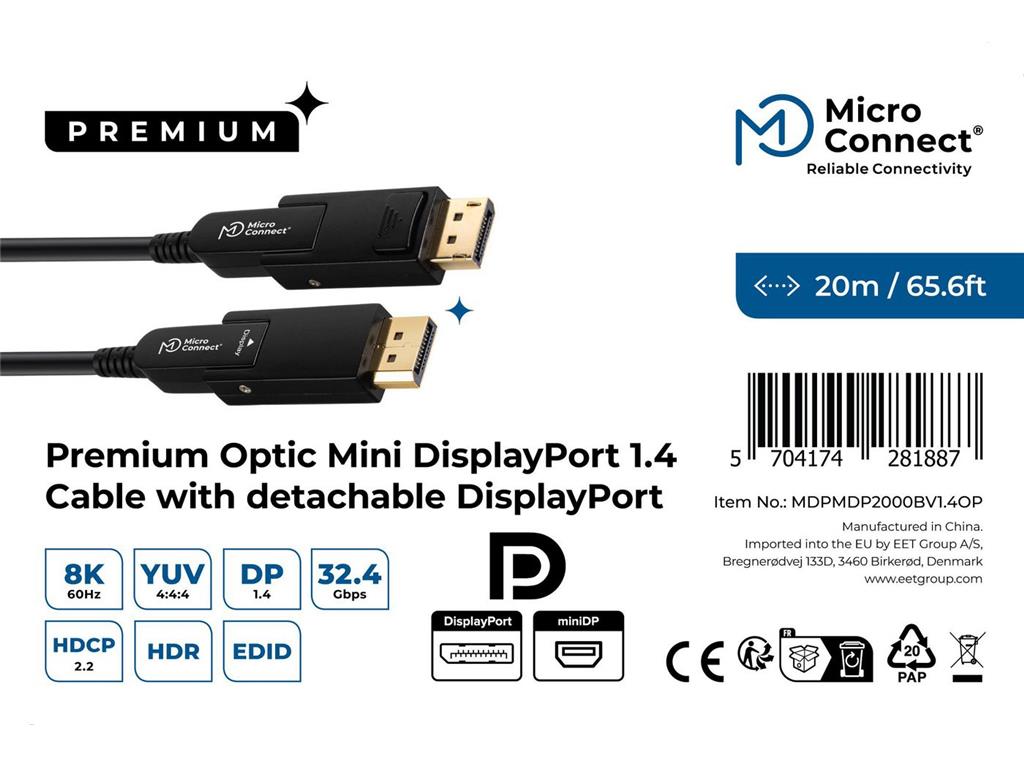 MicroConnect Kabel Mini Displayport 1.4 40m