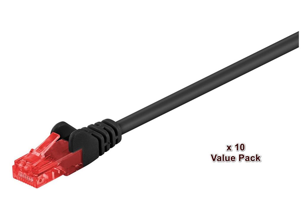 MicroConnect Kabel U/UTP CAT6 10M Črn 10 PACK