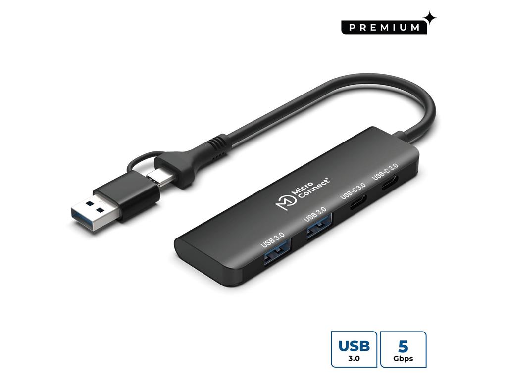 MicroConnect Premium USB-C hub 4-Port