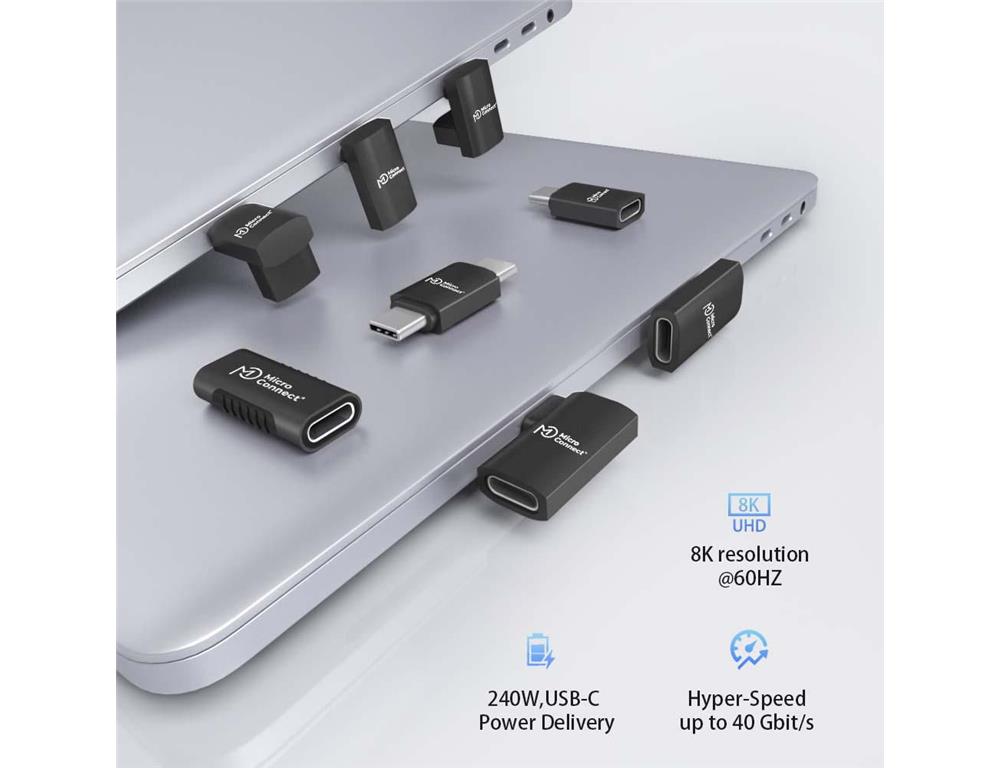 MicroConnect Adapter USB4 Gen 3x2 USB-C, 40Gbps, 240W