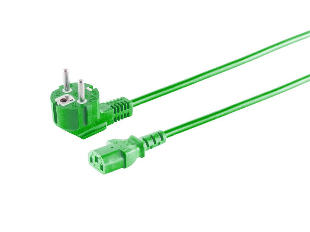 MicroConnect Napajani kabel Schuko - C13 3m Zelen