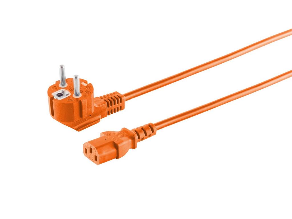 MicroConnect Napajani kabel Schuko - C13 3m Oranžen
