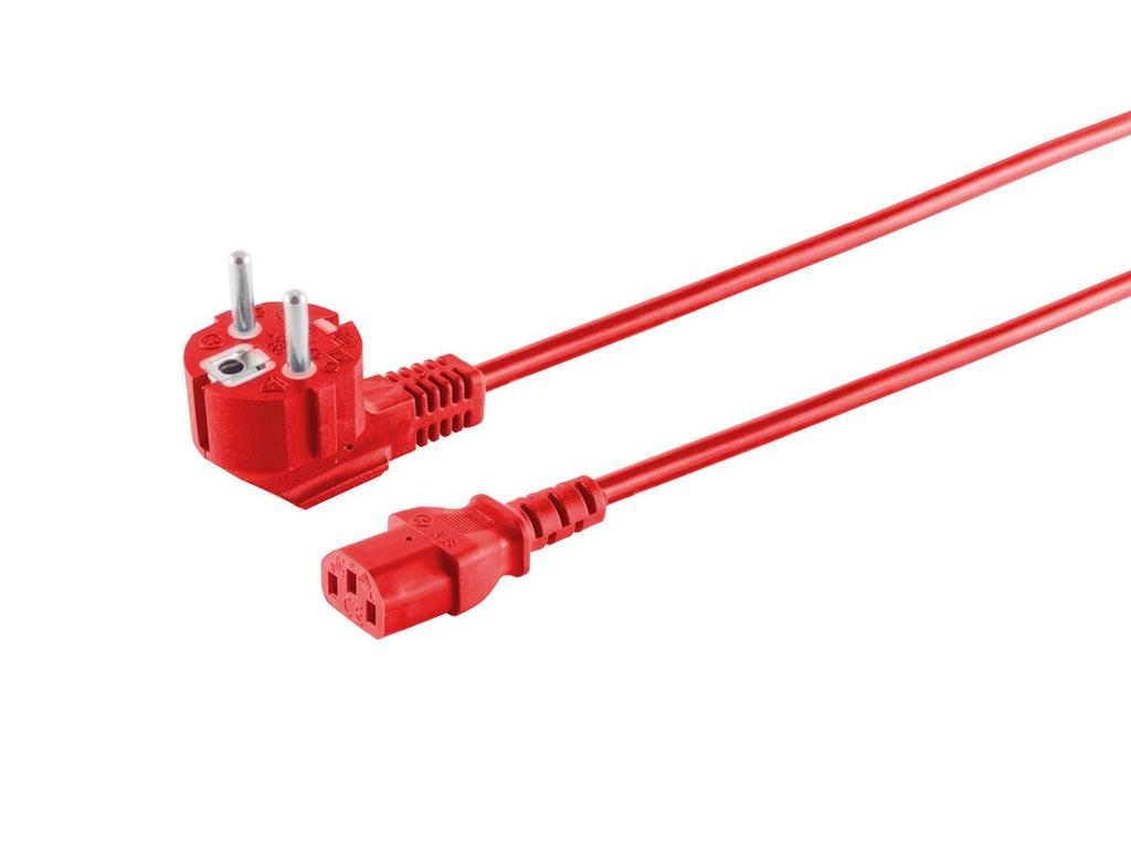 MicroConnect Napajani kabel Schuko - C13 5m Rdeč