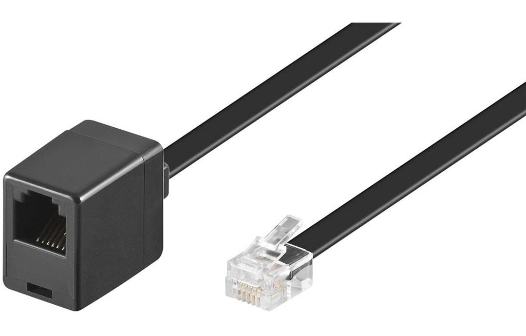 MicroConnect Kabel Modular raven RJ12 6C/6P 3m
