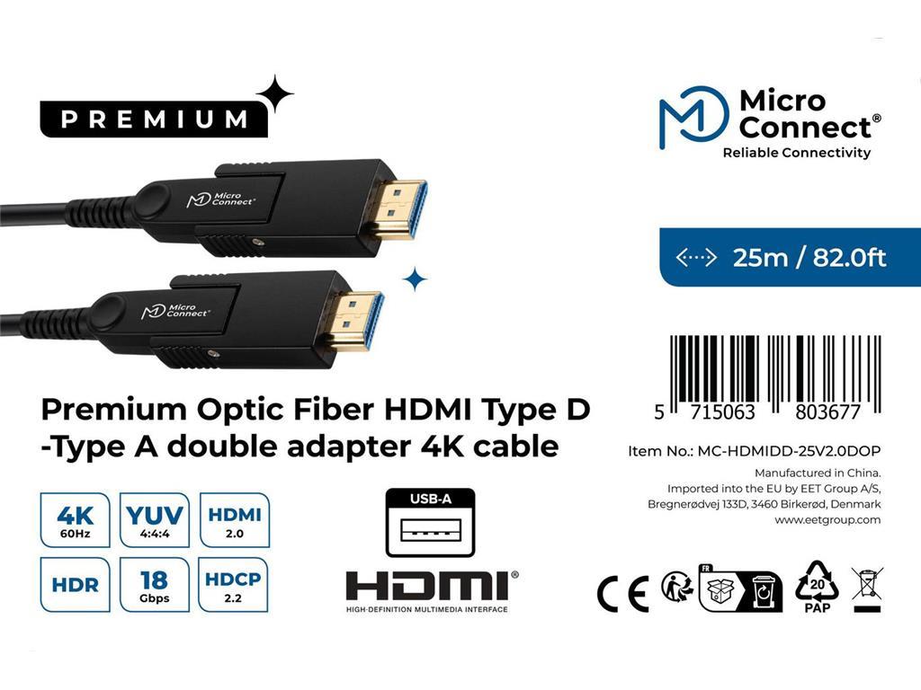 MicroConnect Premium HDMI-D kabel 25m