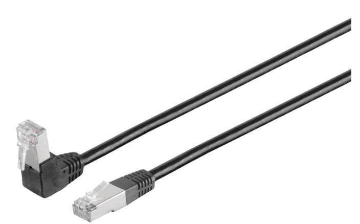 MicroConnect Kabel U/UTP CAT6 1m Črn PVC 1 x 90°