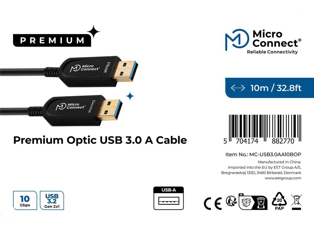 MicroConnect Premium optični kabel USB 3.0 A-A 10m