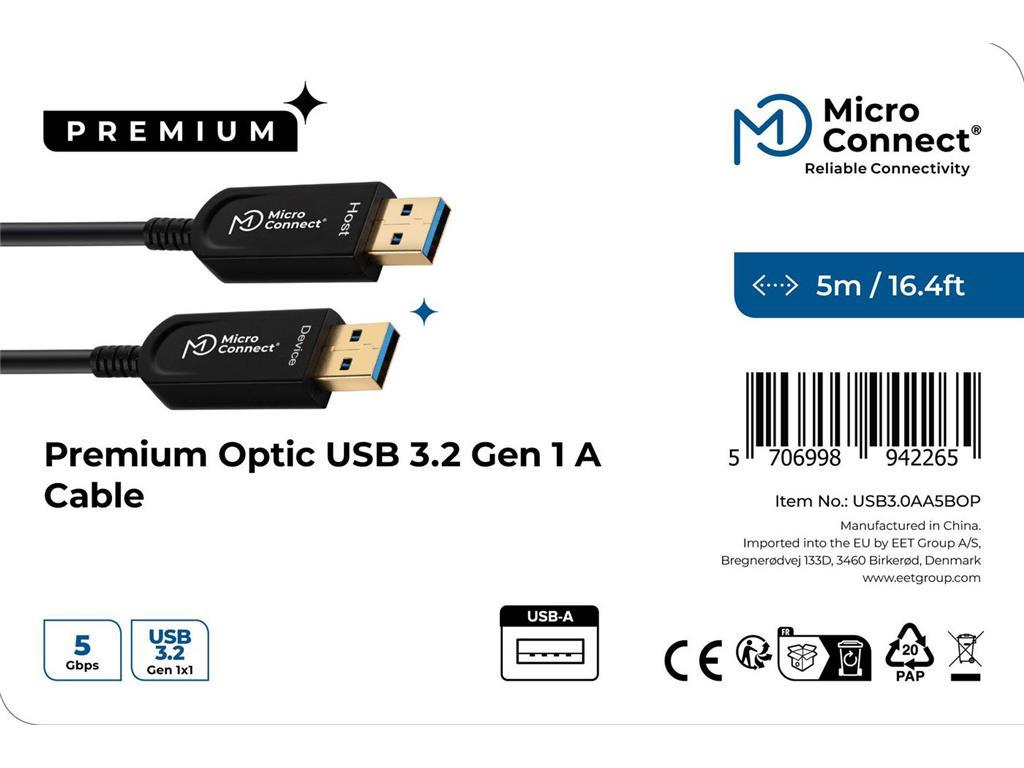 MicroConnect Optični kabel USB-A 3.2 Gen 1, 5m