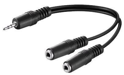 MicroConnect 3.5mm Minijack Y kabel, 0.2m