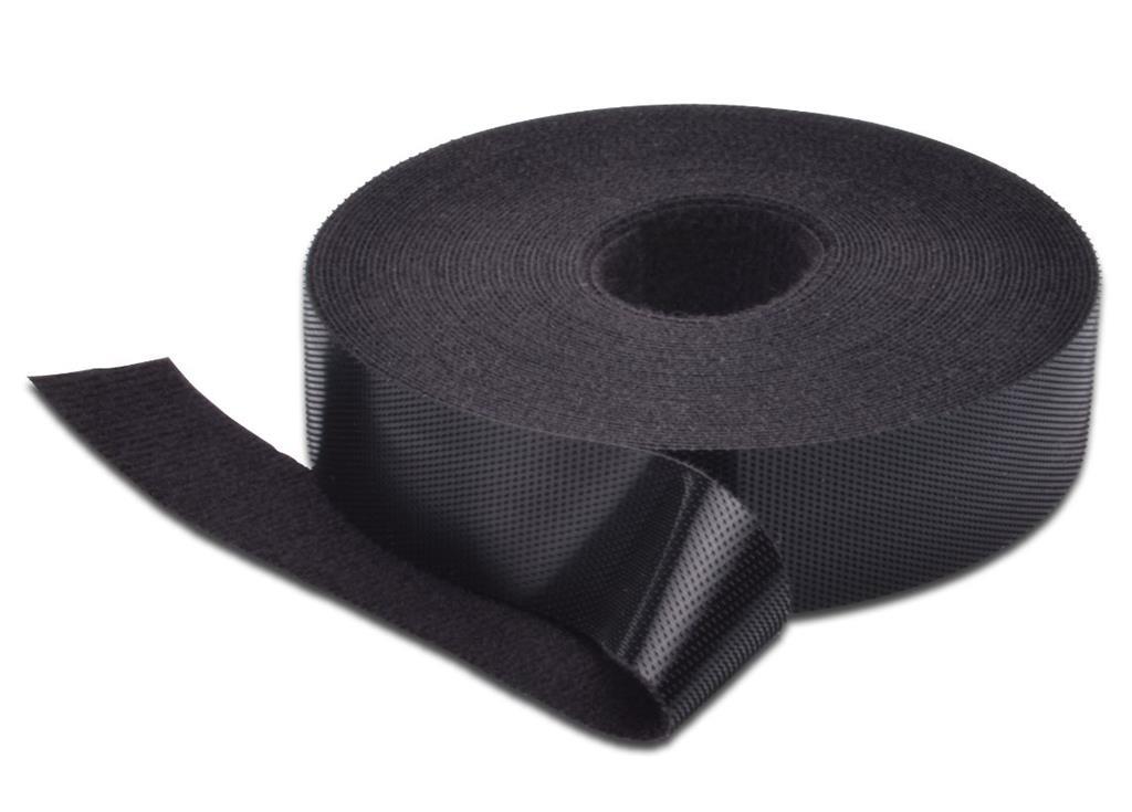 MicroConnect Velcro trak 20mm, 10m, črn