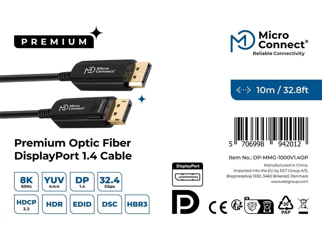 MicroConnect DisplayPort 1.4, 8K@60Hz, optičko