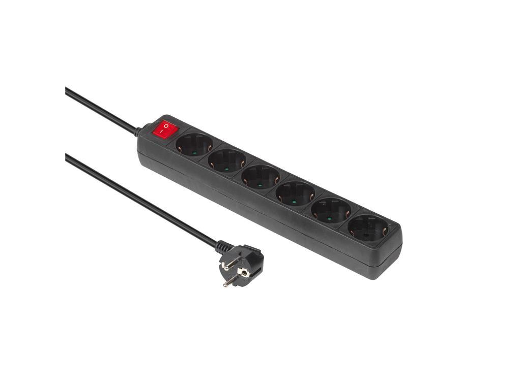 MicroConnect 6-way Schuko utičnica 1.8M crna