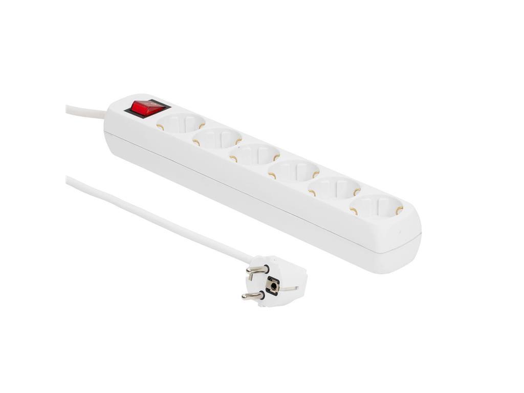 MicroConnect Razdelilnik s stikalom 6 vtičnic, 1,8m