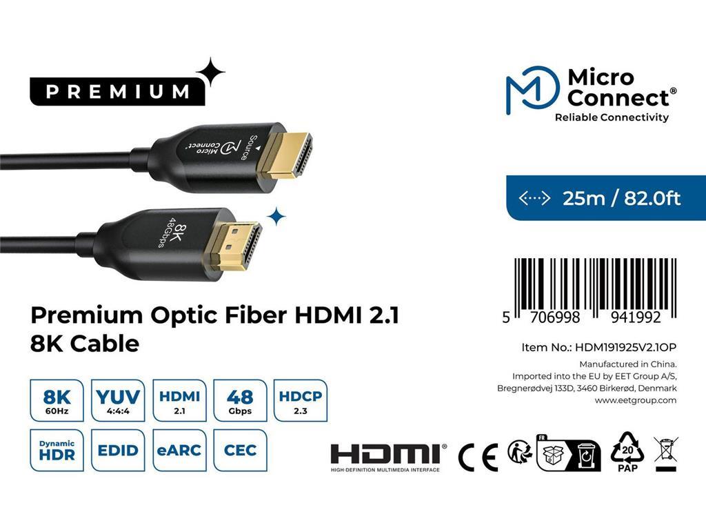 MicroConnect Premium aktivno optički HDMI 2.1 kabel