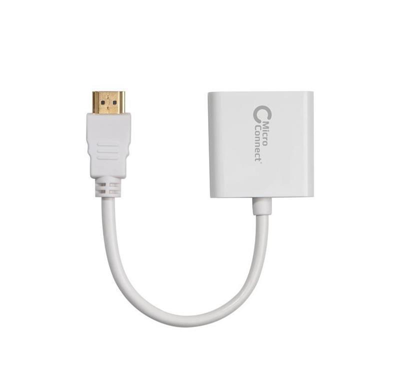 MicroConnect Adapter HDMI - VGA M/F, Bijeli