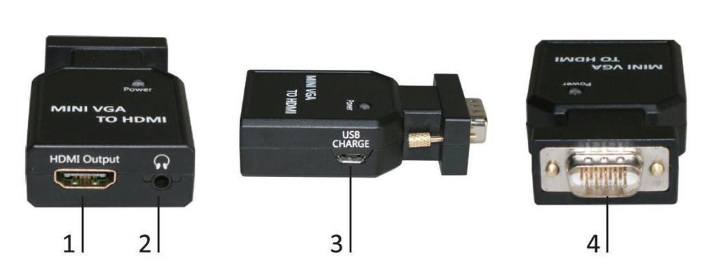 MicroConnect Kabel adapter Mini VGA - HDMI